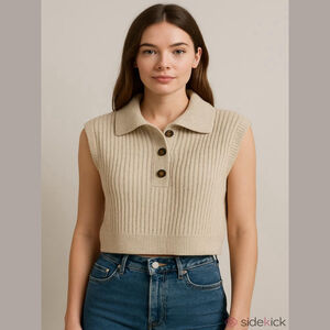 ❄️ Ruby Moon Beige Sweater Vest XXL